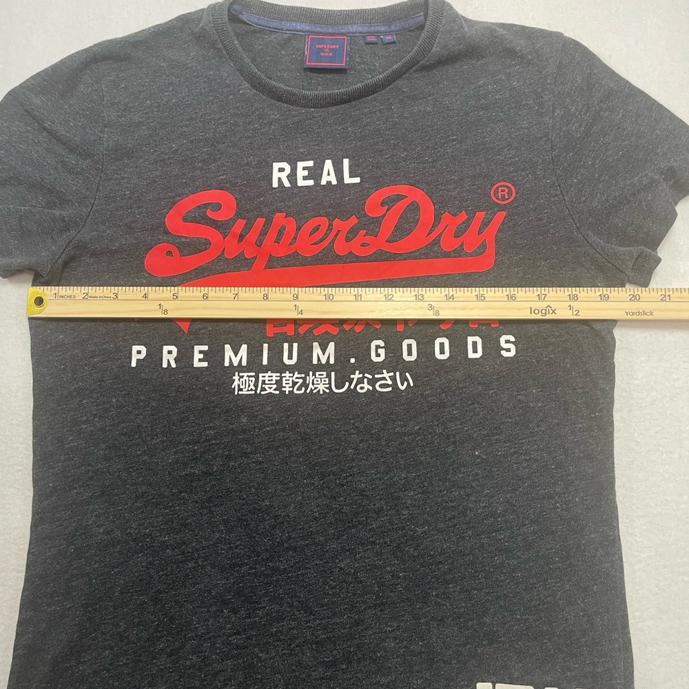 Superdry Real SuperDry Premium Goods Graphic T-Shirt Gray Red Logo Men’s M - Picture 5 of 6
